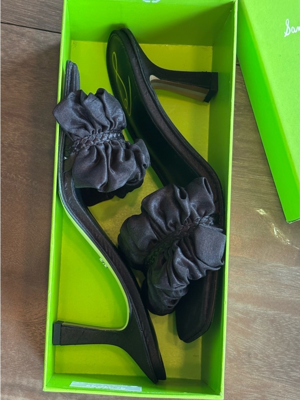 Sam Edelman Black Ruched Slide Mules - Picture 7 of 9